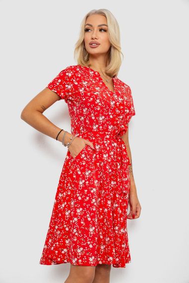Платье софт с принтом, цвет красный, 230R0032 | Зображення 2