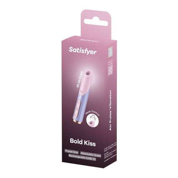 Вакуумный стимулятор Satisfyer Bold Kiss Violet, магнитная технология 3D Air Pulse, 30 режимов работы Sex Aura | Зображення 4