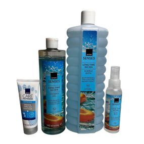 Жіночий набір Avon «Назустріч морю» 4в1: морський SPA догляд за тілом і стопами (піна, гель, спрей, крем)