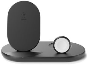Беспроводное зарядное устройство Belkin 3in1 Wireless Pad/Stand/Apple Watch, black (WIZ001VFBK)