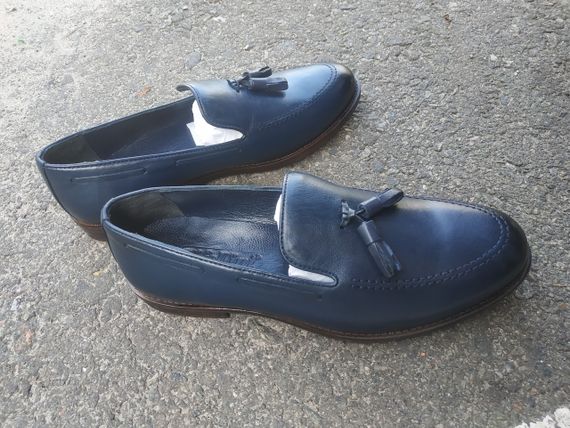 Турецкие лоферы синего цвета 42 размер | Зображення 3