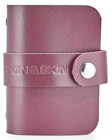 Шкіряна візитниця Skin and Skin 9.5х8.5 см Бордова (LA13BU)