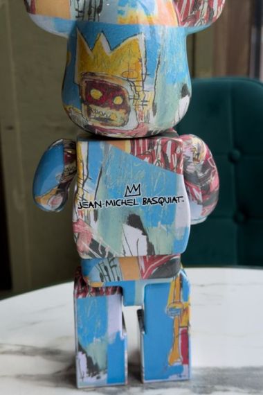 Bearbrick Jean-Michel Basquiat дизайнерська статуетка ведмідь Беарбрік 28 см  bs004 блакитний | Зображення 2