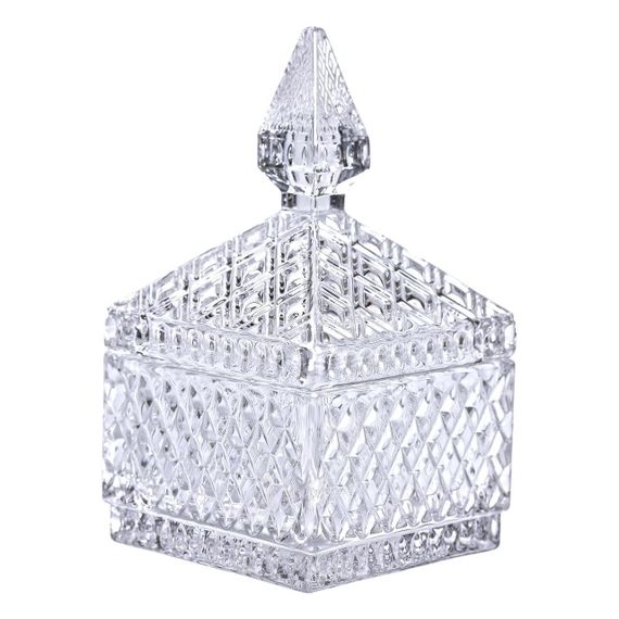 Цукерниця скляна з кришкою 8.5х8.5х15 см квадратна HP-YH-27 | Зображення 3