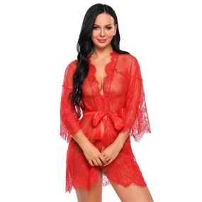 Спокусливий мереживний пеньюар зі стрінгами (L, XL)