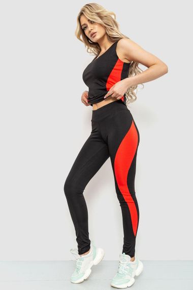 Спорт костюм женский  цвет черно-коралловый 102R075 | Зображення 2