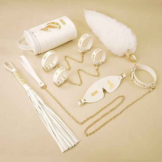 Набор БДСМ Roomfun Egyptian Cat Bondage Kit 9 предметов, белый sexstyle | Зображення 1
