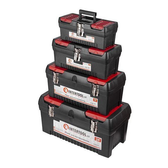 Комплект ящиків для інструментів з металевими замками, 4 од. INTERTOOL BX-0004 | Зображення 1
