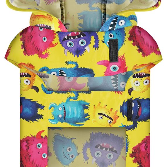 Дощовик-накидка з капюшоном для собак WAUDOG Clothes, малюнок "Мохнаті монстри", XS, А 26-29 см, B 32-41 см, С | Зображення 3