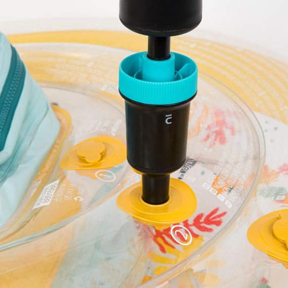 Надувний круг-крісло з ручками для немовлят 7-15 кг жовтий з принтом рибок - One Size | Зображення 7