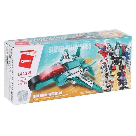 Дитячий Конструктор Qman 1412-1-6 транспорт, 79 дет  (Fighter Plane)