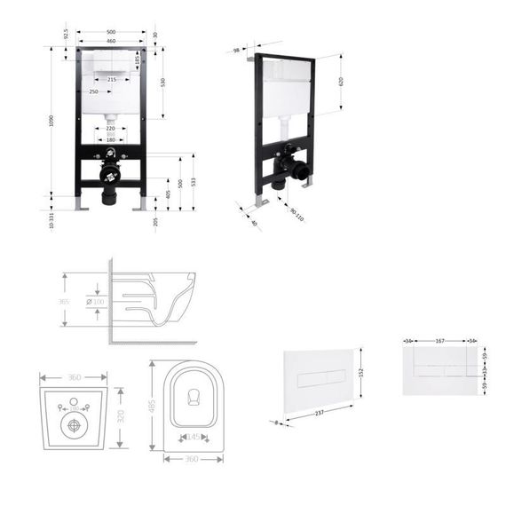 Готовое решение Qtap для ванной комнаты: подвесной унитаз Jay Ultra Quiet 485x360x320 + комплект инсталляции Standard (линейная | Зображення 1
