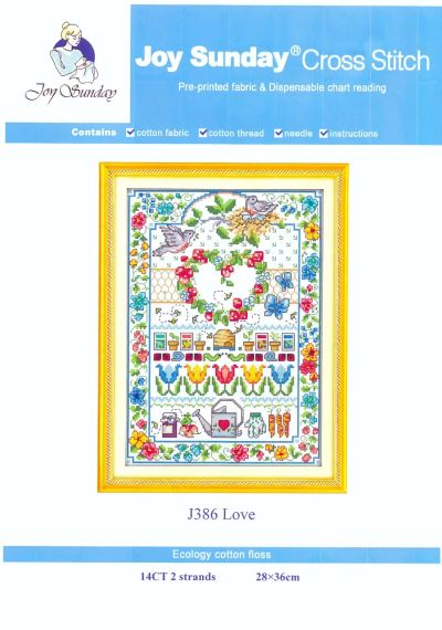 Набор для вышивания по нанесённой на канву схеме  "Love".AIDA 14CT printed, 28*36 см | Зображення 1