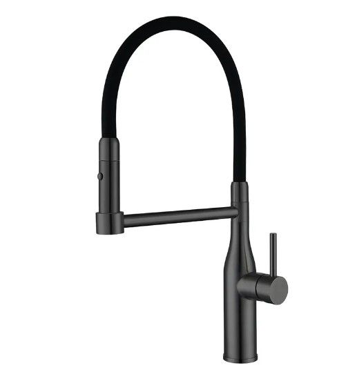 Змішувач для кухні Koer KI-70005-05 з чорним силіконовим виливом (KR5005)