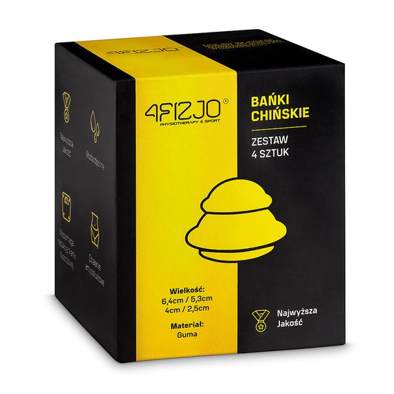 Вакуумні масажні банки 4FIZJO для тіла (китайські/атницелюлітні банки) 4 шт 4FJ0233 (P-5907739312204) | Зображення 1