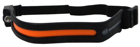 Аккумуляторный налобный фонарь LED полоса 120 Lm + фонарик 90 Lm Bresser