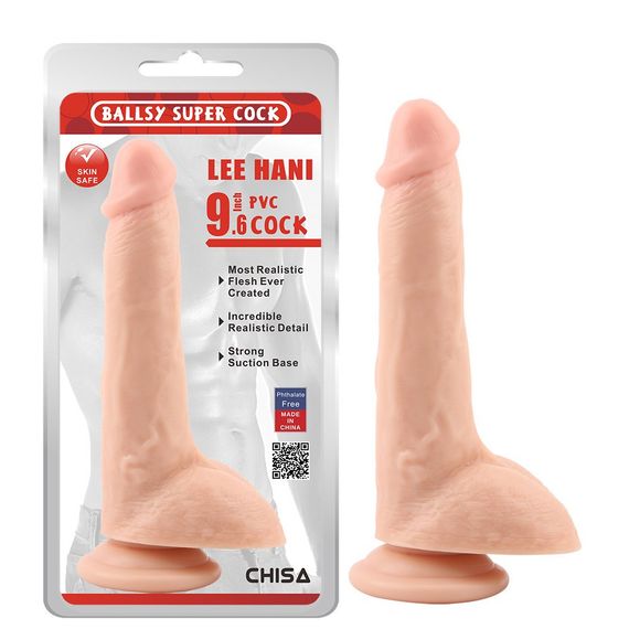 Фаллоимитатор реалистичный Chisa Ballsy Super Cock Lee Hani с мошонкой на присоске, телесный Sex Aura | Зображення 1