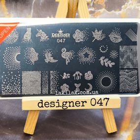 Пластина 047 для стемпинга Designer Professional (12х6см)