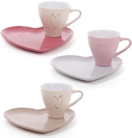Чайна подарункова пара Shabby Chic "Серце" чашка 250мл з блюдцем