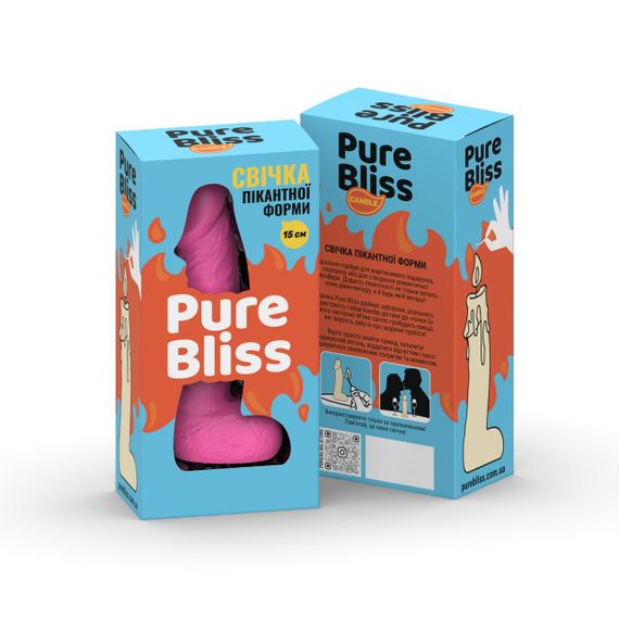 Свічка у вигляді члена Pure Bliss MINI Pink 15 см | Зображення 6