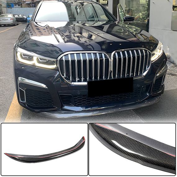 Накладка на передній бампер Lip V1 (для M-Sport 2019-2022, Карбон) для BMW 7 серія G11/G12 рр