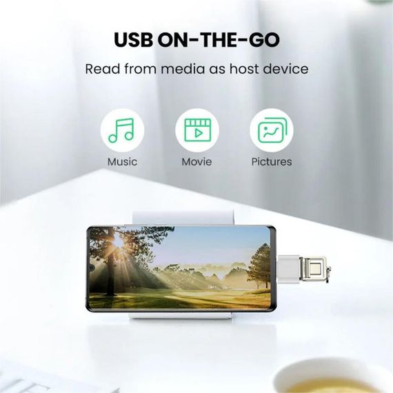 Універсальний адаптер Micro USB до USB, для планшетів, ПК, телефонів. Білий | Зображення 4