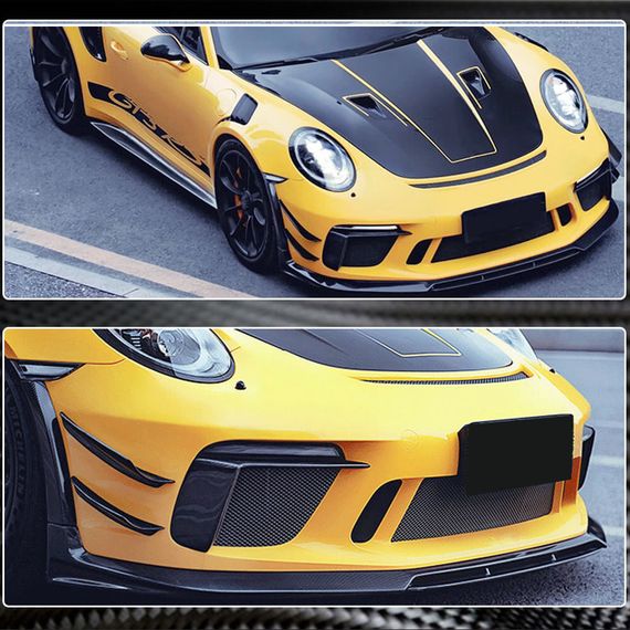 Накладки на передній бампер V2 (для GT3 (RS) 2017-2019, Карбон) для Porsche 911 рр | Зображення 4