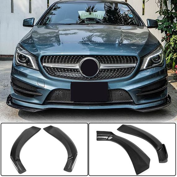 Накладки на передній бампер (для Base SD 2013-2016, Карбон) для Mercedes CLA C117 рр