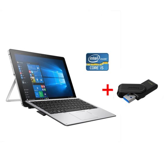 Нетбук-трансформер Б-клас HP Elite X2 1012 G2 / 12.3" (2736x1824) IPS Touch / Intel Core i5-7200U (2 (4) ядра по 2.5 - 3.1 GHz) / 8 GB DDR3 / 256 GB SSD / Intel HD Graphics 620 / WebCam / Win 10 Pro б/в + Подарунок Накопичувач Kingston 64 ГБ