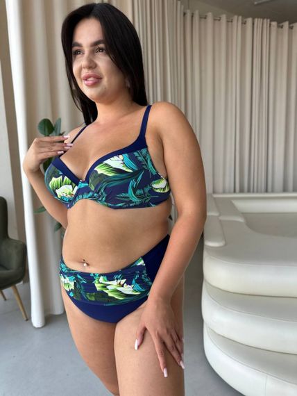 Роздільний купальник PLUS SIZE з високими плавками та сформованими чашками у бюсті | Зображення 2