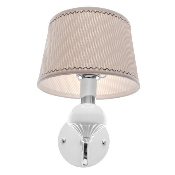Бра настенное накладное прованс с абажуром BCL-674W/1 E14 CH+WH | Зображення 4