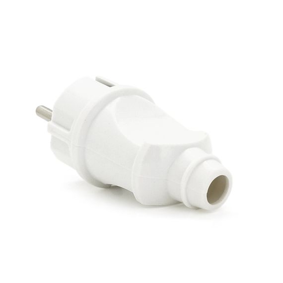 Вилка Євро із заземленням пряма, розбірна, Premium16А 220V, колір білий, Q25 | Зображення 1