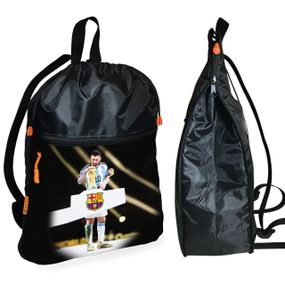 Рюкзак-мешок для обуви,спортивной формы Лионель Месси детская сумка для сменки с расширителем (01337)