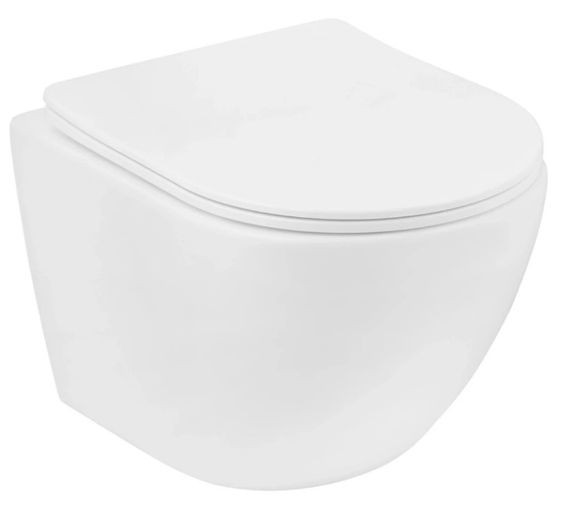 Унітаз підвісний безобідковий Kroner Harz WHI483632 TORNADO з сидінням (KH483632WHIT) (CV032967)