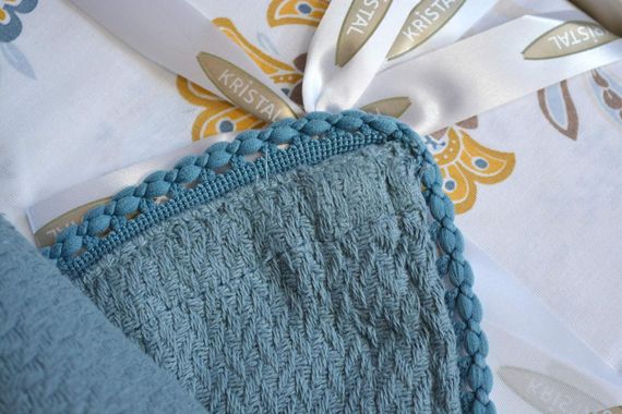 Комплект постільної білизни з пледом Kristal Ranforse 200×230 см Vita Indigo | Зображення 3