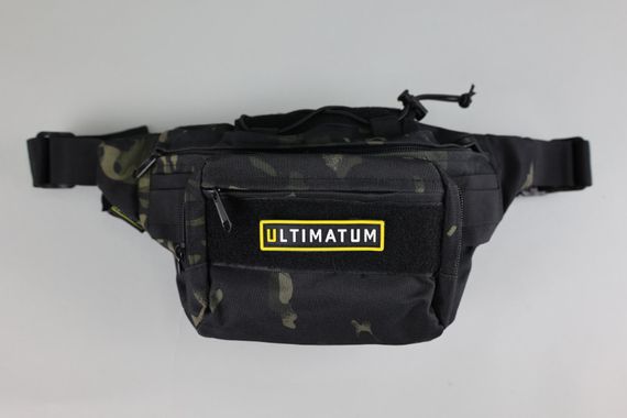 Поясна сумка ULTIMATUM RT-9000,Чоловіча  тактична нагрудна поясна сумка бананка Чорний мультикам