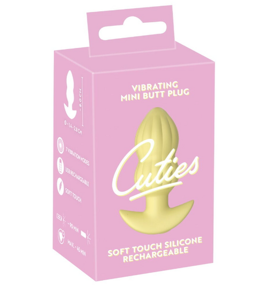 Анальна пробка з вібрацією Vibrating Mini Butt Plug Yellow Sex Aura