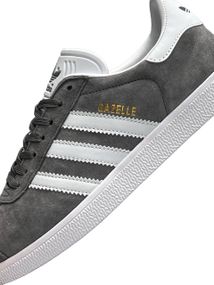 Мужские кроссовки Gazelle Gray White Stripes (замша) A1430