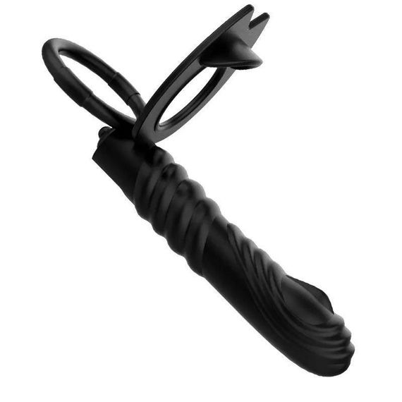 Насадка с вибрацией и рельефным фаллоимитатором для двойного проникновения | Зображення 1