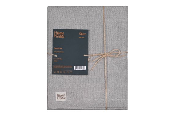 Скатертина Ardesto Oliver ART-07-OD 120х136 см сіра