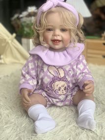 Колекційна Силіконова Лялька Реборн Reborn Дівчинка Пупс з Волоссям Наталі (Вінілова Лялька) Висота 55 см