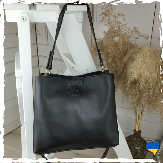Сумка жіноча чорна з екошкіри. Сумка женская черная. Сумка чорна, екошкіра сумка