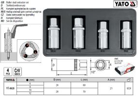 Набор головки YATO для знимання штифтив 1/2" M=21 мм 6-12 мм 4 штуки YT-0620