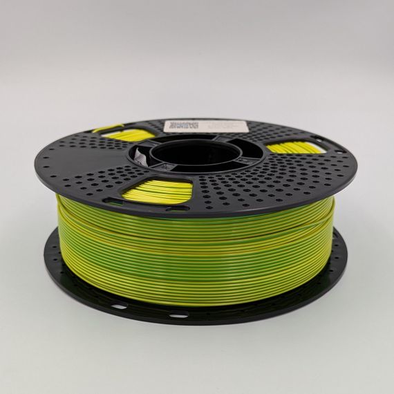 PLA+ пластик MT Filament для 3D-принтера 1.75 мм 1 кг жёлтый-зелёный (3DMT-PLA+1.75-01-YG) | Зображення 3