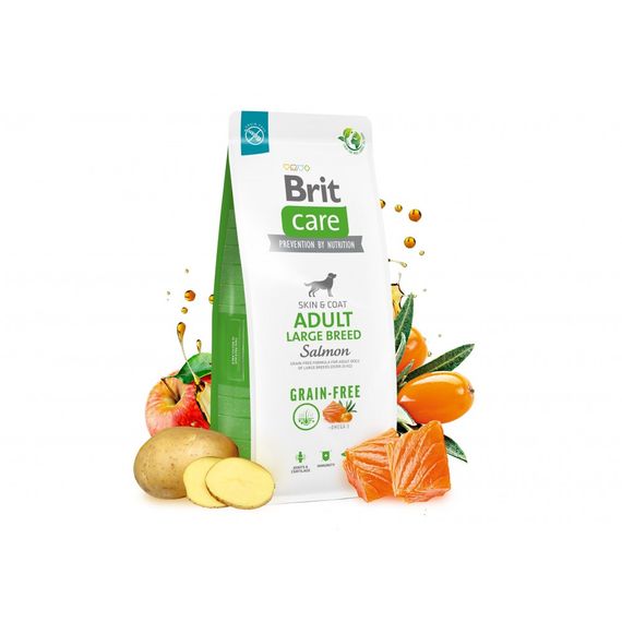 Корм сухий Brit Care Dog Grain-free Adult Large Breed для дорослих собак великих порід беззерновий з лососем 12 кг | Зображення 5
