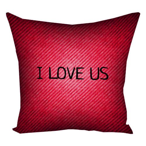 Подушка габардинова з принтом I love us 50x50 см (5P_15L027)