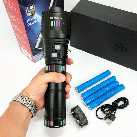 Ручной фонарь с высокой яркостью, Фонарь с регулировкой луча, Армейский фонарь Алюминеевый GJ-21 | Зображення 6