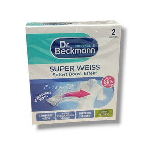 Відбілювач для білизни 2 пакетики по 40 г Dr. Beckmann «Супер Білий» Super Weiss