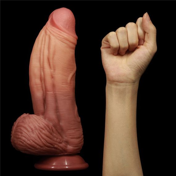 Фалоімітатор - Dual-Layered Silicone Cock 10" Brown Sex Aura | Зображення 2