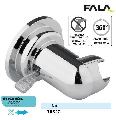 Тримач душових розприскувачів присмоктувач Польща обертовий ABS хром FALA-75527